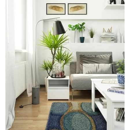 Noptiere albe cu 1 sertar, set 2 buc