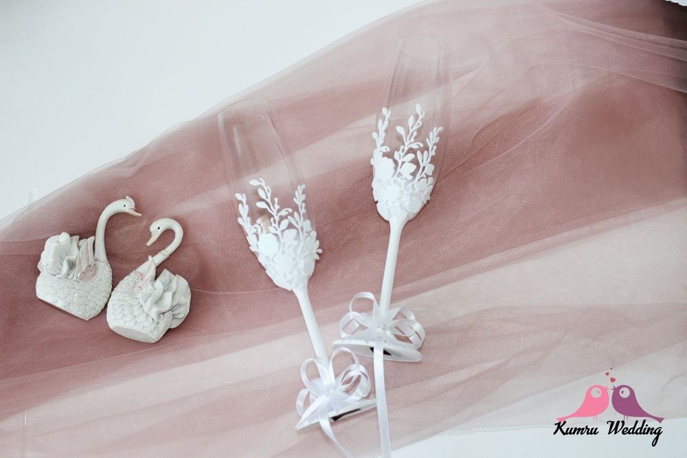 Сватбени чаши от  30 лв на комплект - ръчно изработени