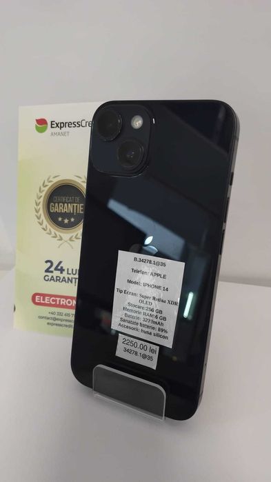 (AG 35) Telefon Iphone 14 B.34278.1 / Garantie 2 ani/ 2250 lei