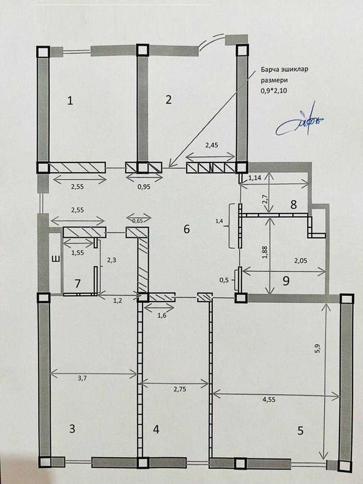 163м²  Продается 5/5/10  ЖК "MILANO" ул. Глинка | Яккасарайский район