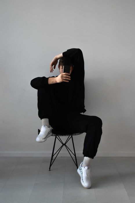 штаны + свитшот черные