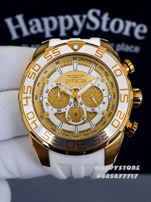 INVICTA Pogo White/Gold 50 mm, Инвикта нов мъжки часовник
