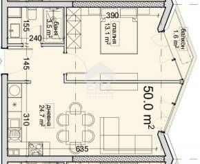 Двустаен апартамент с нескриваема панорама за продажба в предстоящ стр