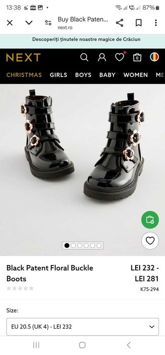 Ghete fete negru lăcuit -noi,neprobate