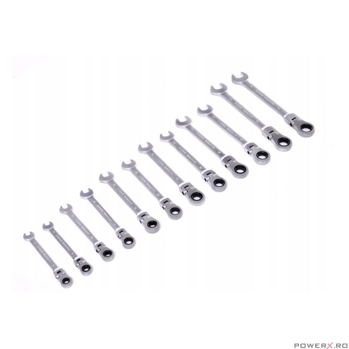 Pres chei combinate cu clichet, 8-19 mm, 12 piese, Kraft