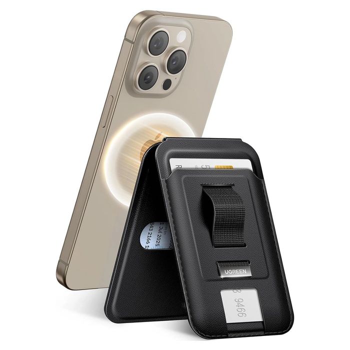 Кожен портфейл Ugreen с вградена поставка за прикрепяне към  с MagSafe