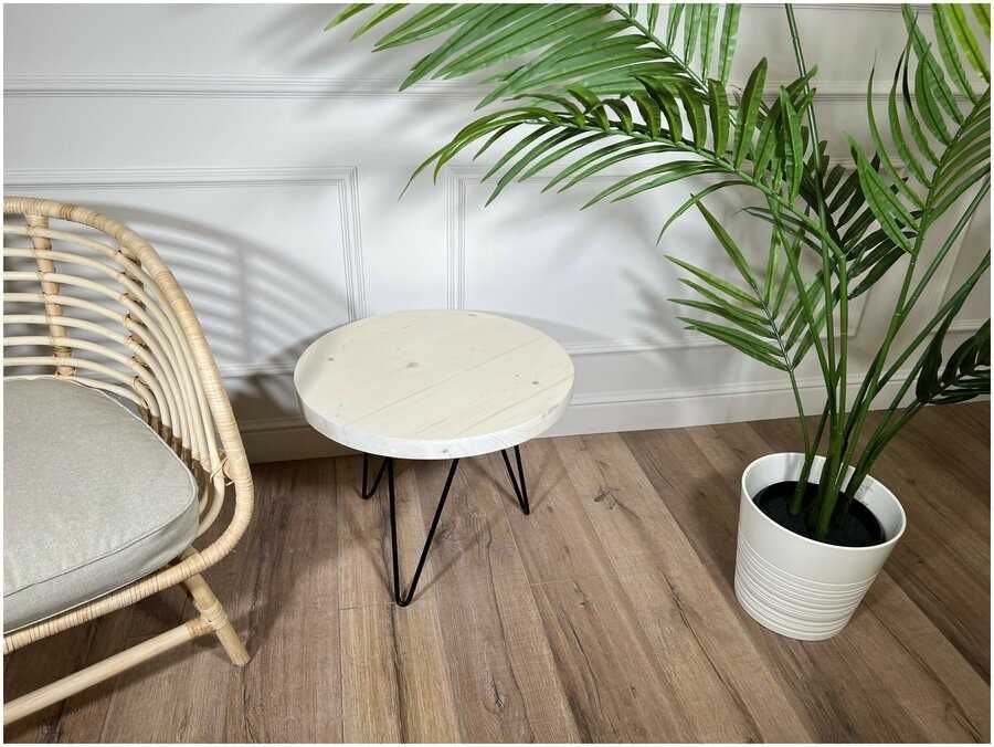 Журнальный столик White Lux  из натурального массива ели