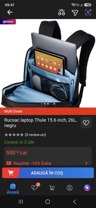 Rucsac încăpător thule