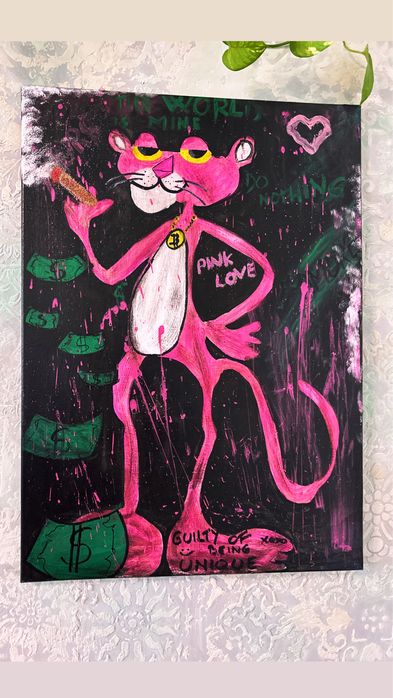 Pink love popart unicat