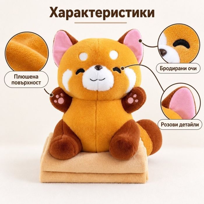Плюшена лисица с меко одеало