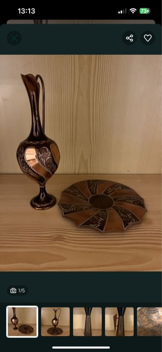 Vaze cupru , 3 piese, vaza flori, etc