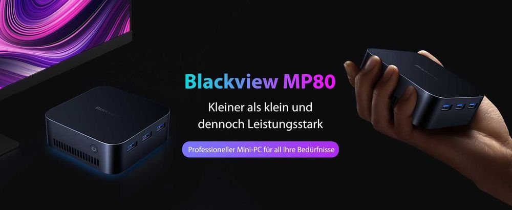 Blackview MP80 Мини компютър, 16GB RAM, 512GB, черен
