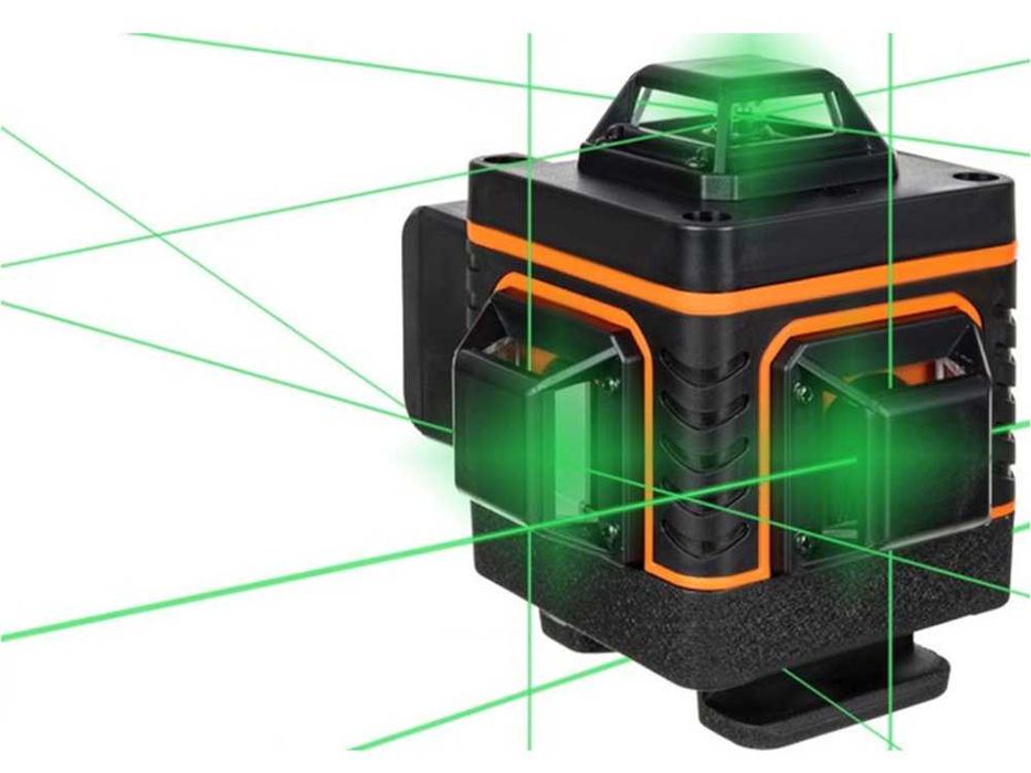 Лазерен линеен нивелир, 4 зелени лъча, 16 линии, 4D, 25 м, BIGSTREN