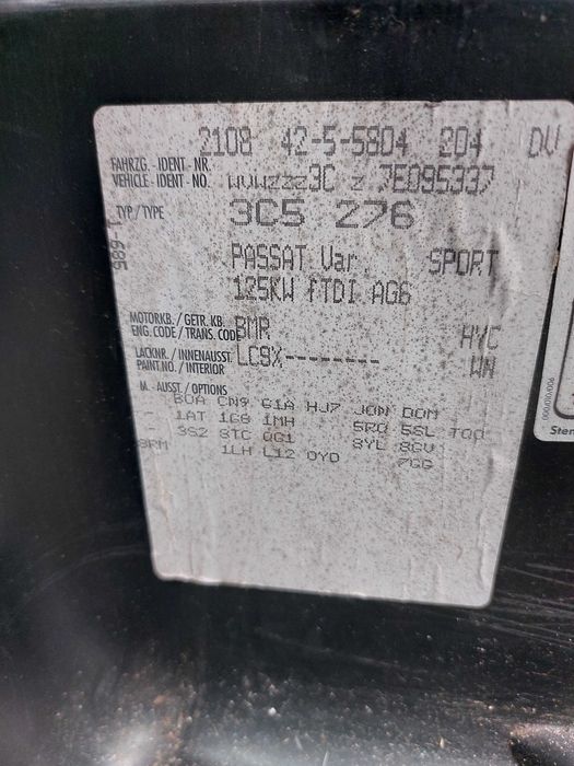 Bara spate vw passat B6 BREAK - Orice piesa VW PASSAT BMR automat HYC