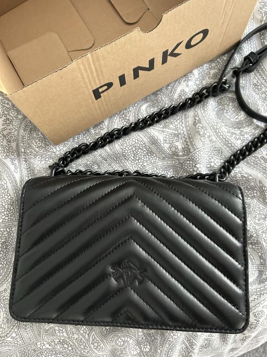 Чанта PINKO love one mini sheep nappa chevron