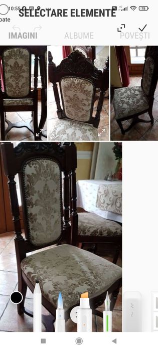 Vând masă lemn masiv cu 6 scaune