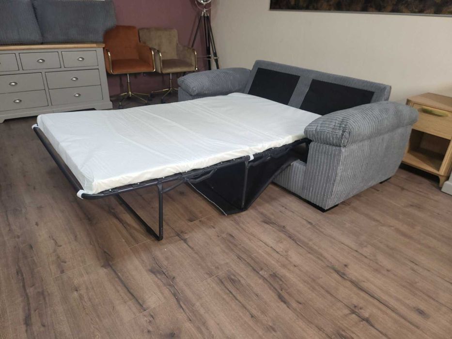 Сив диван от плат с функция сън
