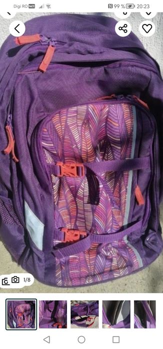 Ghiozdan ergonomic de școală, unisex, cu 3 compartimente. 
Purtat 1 an