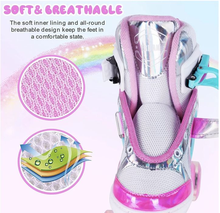 Role copii Shiny cu 4 roti cu lumini