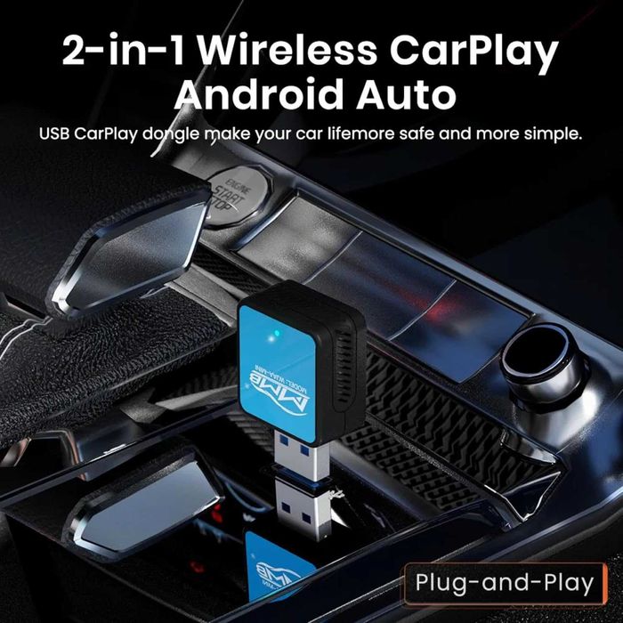 MMB Mini кабелен към безжичен Bluetooth WiFi Carplay адаптер