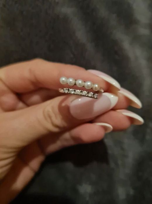 Пръстен Pandora сребро и перли