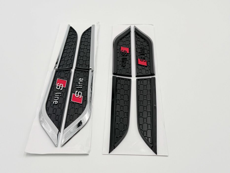Set Embleme Compatibile Audi A5 S-line F05 aripa/usa crom/negru