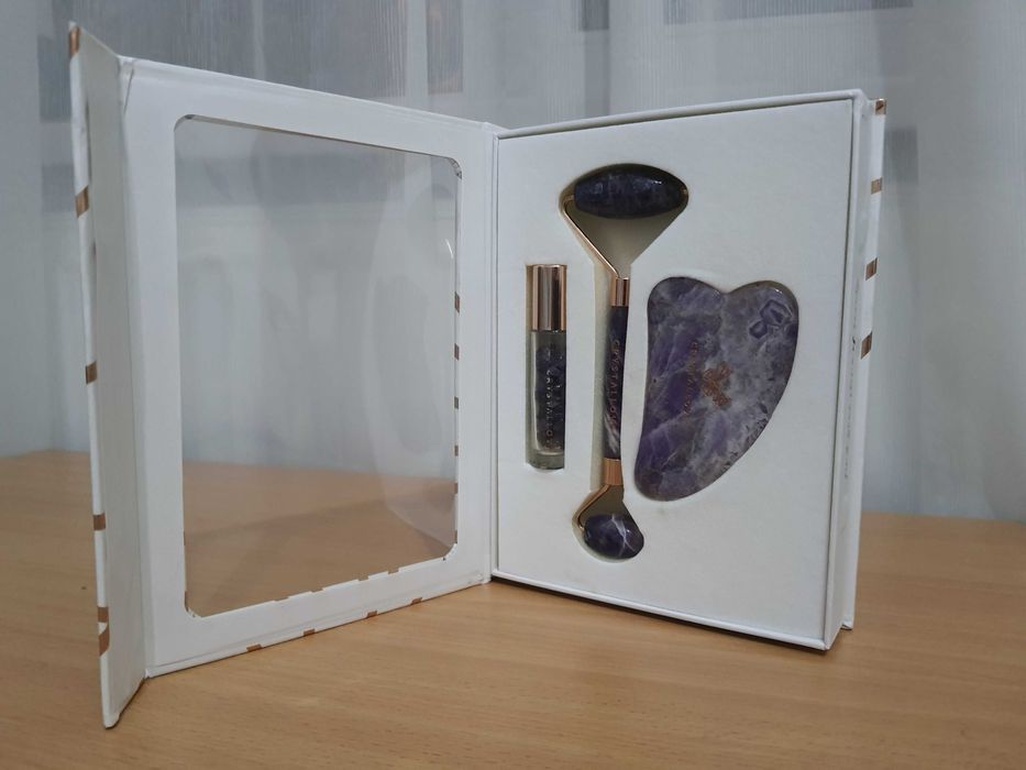 Set beauty piatra masaj facial Crystallove-Amethyst