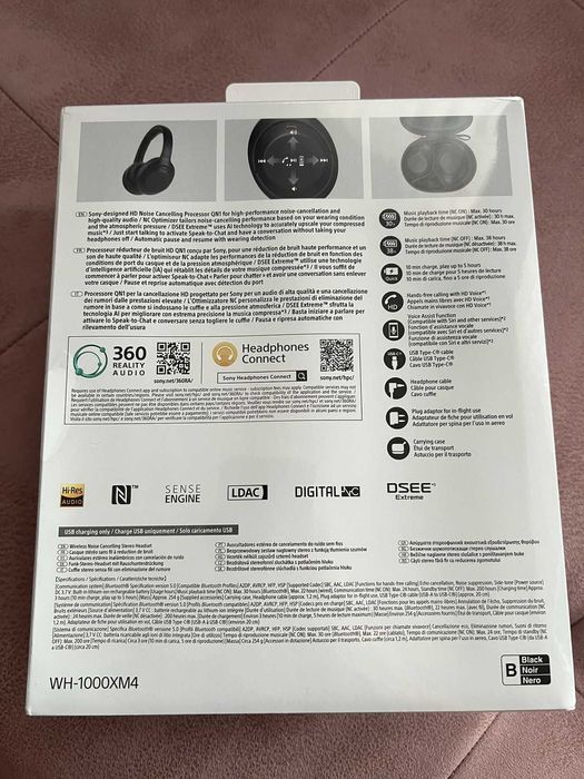 Чисто Нови Безжични слушалки Sony - WH-1000XM4 ANC черни