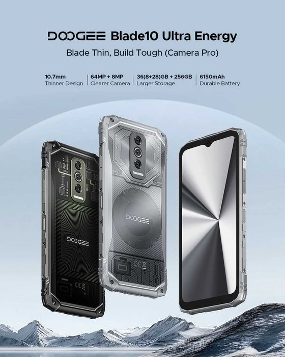 Doogee Blade 10 Ultra Energy 36GB RAM 256GB ROM, Ultra Slim с IP68 защ