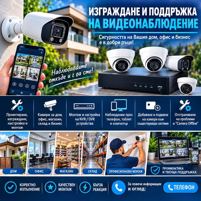 Изграждане видео наблюдение и поддръжка