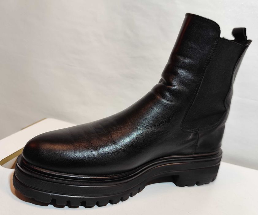 Ghete chelsea 39 39.5 plain toe Lav Artigianale piele naturala moale