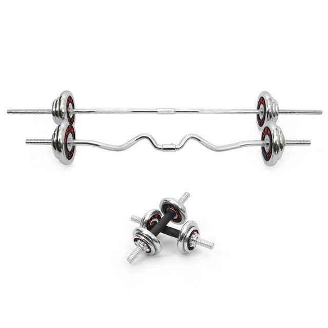 Набор гантелей + штанга сборная прямая и изогнутая  55кг