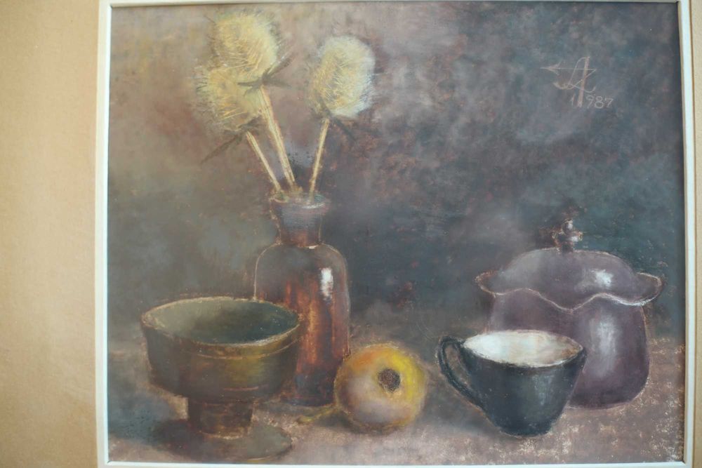 Tablou original Adrian Zisu 1987 27,5 x 22 cm pastel