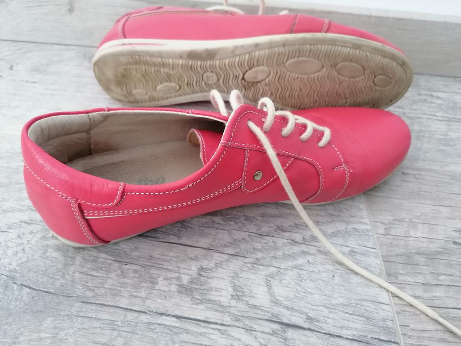 Pantofi de piele  roz  alții galbeni naturala nr 38