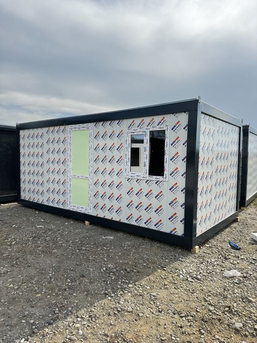 Container vitrina gri antracit modular containere birou magazin fastfood