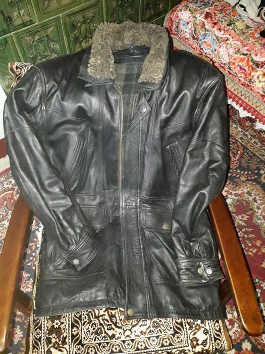 Haină lungă din piele