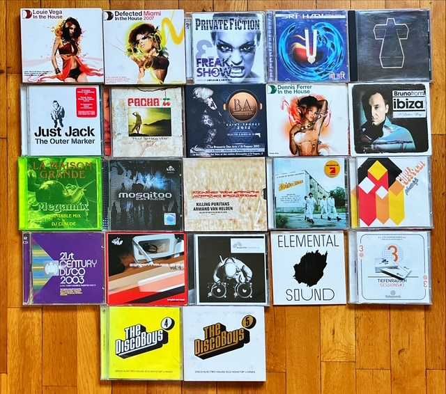 Lot CD orig electro: Louie Vega, Justice, Pacha Roof, Ferrer, Disco Boys