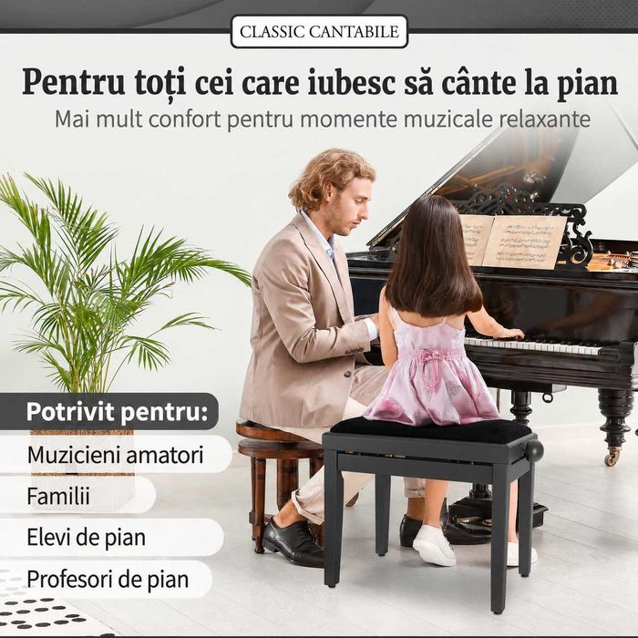Scaun Pian Classic Cantabile Nuc Inchis Mat