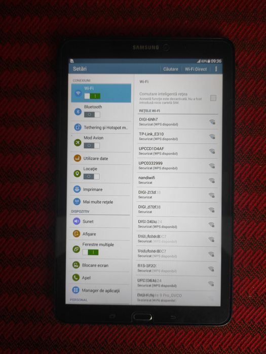 Tabletă Samsung, cu slot SIM incorporat, deci aveti si telefon
