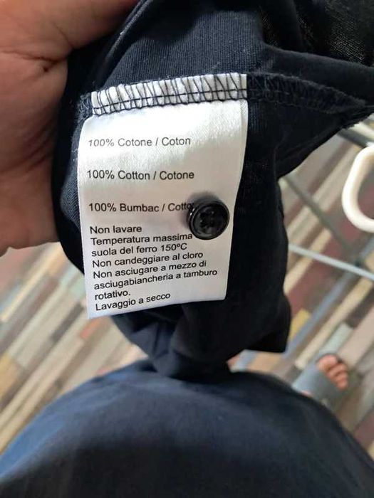 Tricou Polo Bigotti Negru, 100% Bumbac, Mărimea L