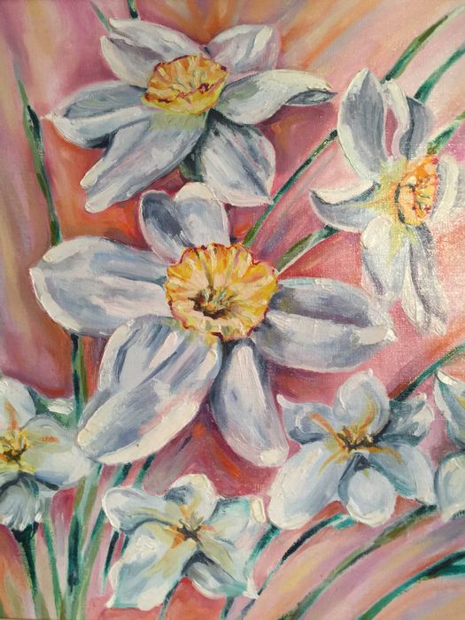 Картина "НАРЦИССЫ". Масло.