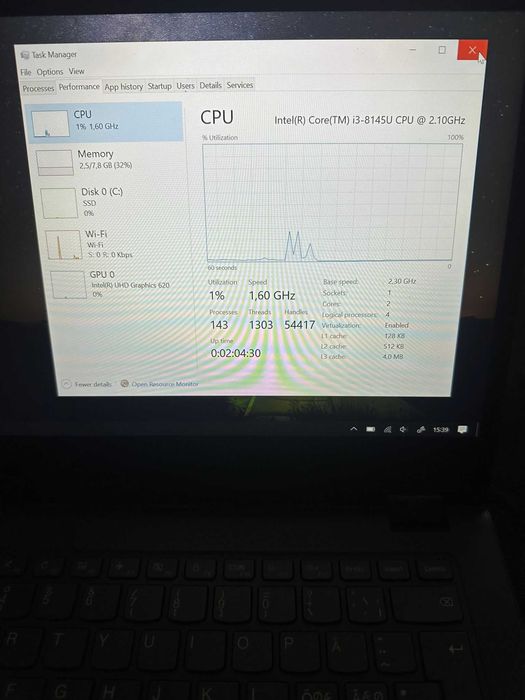 Lenovo Gen 8 I3 8145U Touch Screen 14 inch 8 GB Ram 256 SSD Baterie 4-5H