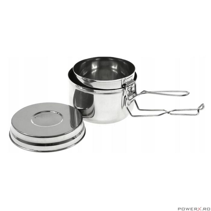 Set vase pentru camping, din inox, 3 piese 15.4/15/13cm, Kinghoff