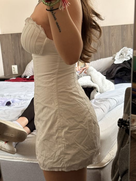 Бяла къса рокля XS