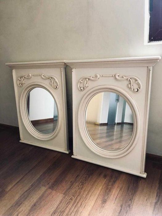 Vând 2 oglinzi baroc aurii – cadru sculptat + 4 lemn alb antichizat