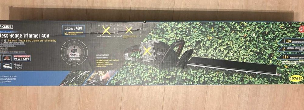 Foarfeca pentru gard viu PARKSIDE PERFORMANCE PPHSA 40-Li B2 40V, functioneaza cu 2 acumulatori 20v taiat fierastrau drujba sabie
