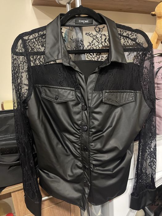 Домска риза-кожа и дантела-запазена