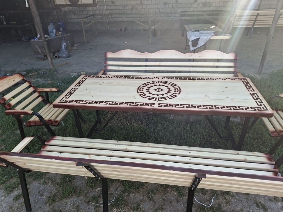 Dachni stol va stul.2×80.170×70.Zakaz olamiz.