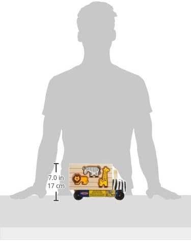 Дървен камион сортер Сафари с форми животни Melissa & Doug