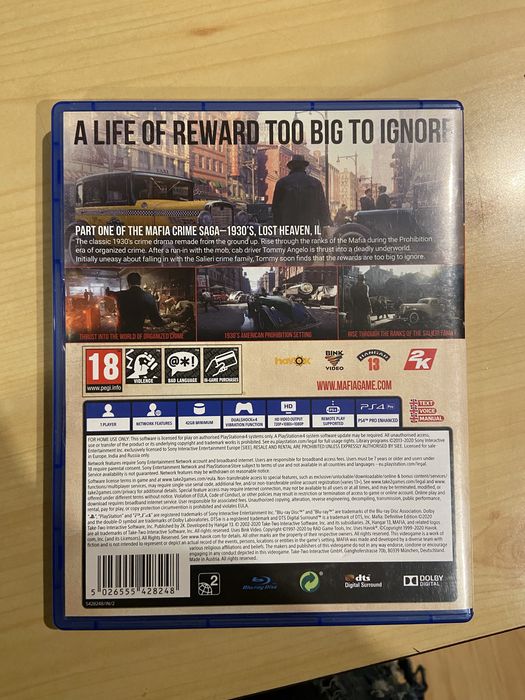 Игра За PS4 Mafia Definitive Edition